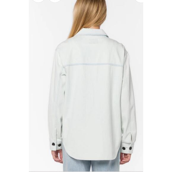 NEW Velvet Heart Thick Denim Full Button Light Blue Chore Shacket Medium - Picture 2 of 11